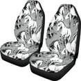 thumbnail image 1 of Xoenoiee 2 PCS Car Front Seat Covers, Auto Seat Cover White Horse Gray Print, Car Bucket Seats Cushion Protector for SUV Sedan Van Truck, 1 of 6