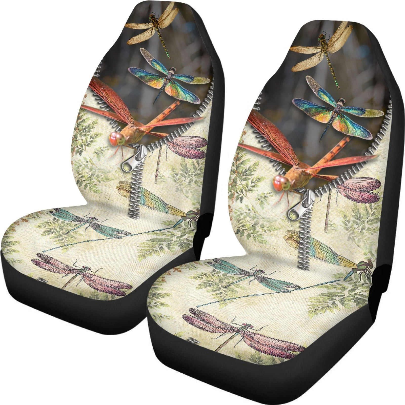 Xoenoiee 3D Dragonflies Print Car Seat Covers Universal Fit Most Cars