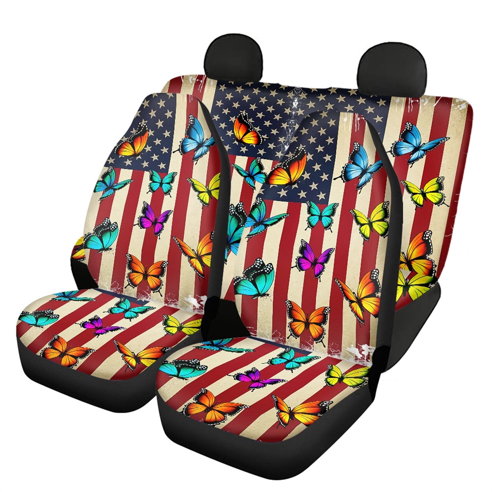 Xoenoiee 4 Pack Auto Seat Cover Full Set Car Front Seat Covers Back ...