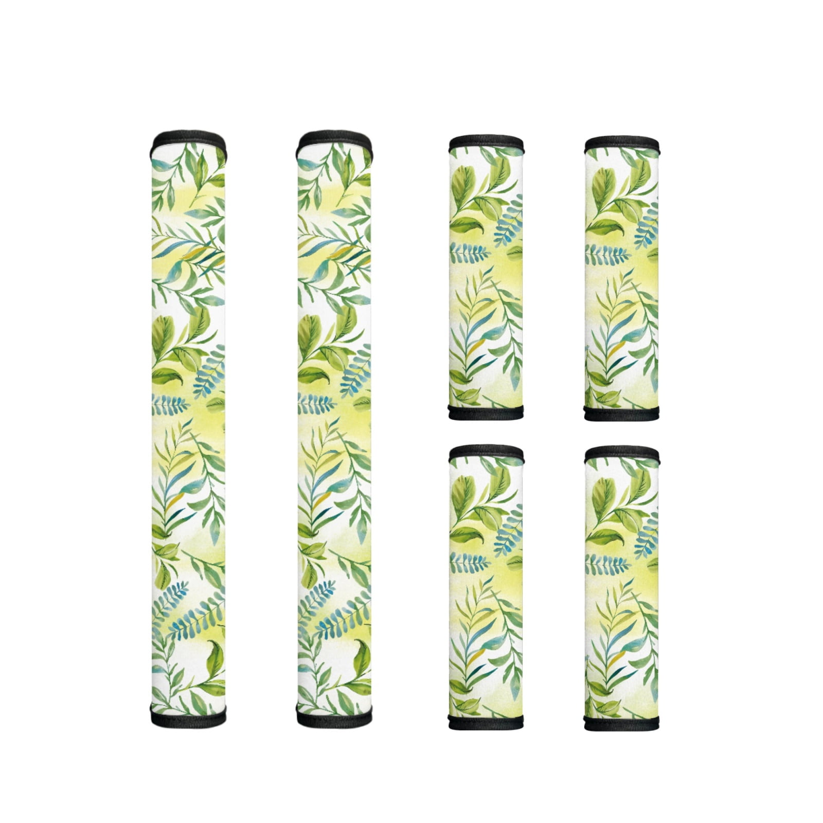 Xoenoiee 6 PCS Refrigerator Door Handle Covers Anti-skid Kitchen Appliance Decor Fridge Dishwasher Oven Handle Gloves Keep Off Fingerprints Oil Stain Food Spot, Green Leaf