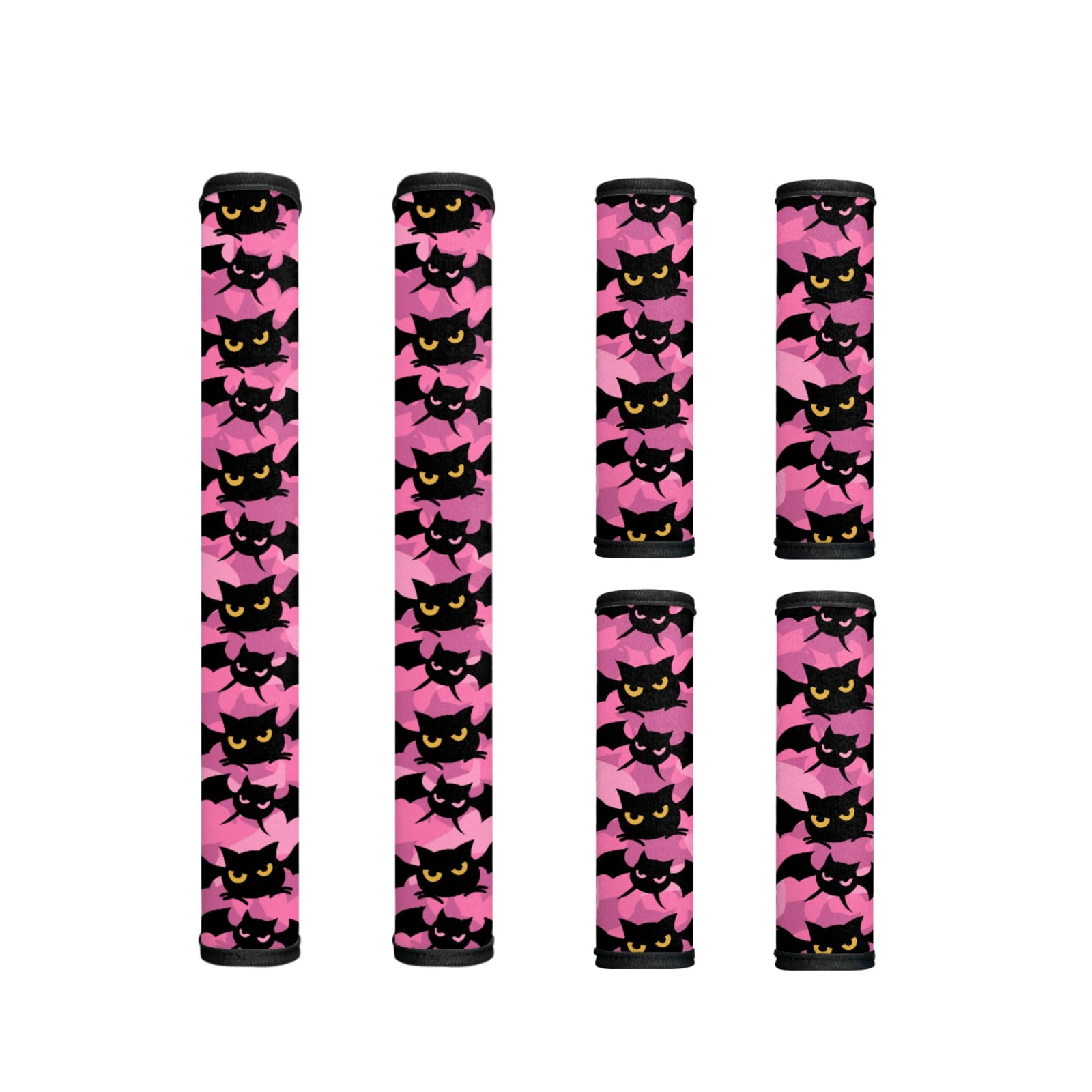 Xoenoiee 6 PCS Refrigerator Door Handle Covers Protective Electrical Kitchen Appliances Gloves Sturdy with Hook and Loop Fastener Handle Gloves for Fridge Microwave Oven, Bat Pink Halloween