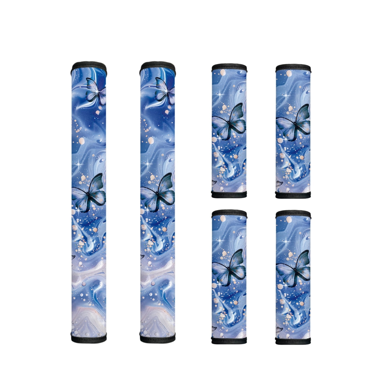 Xoenoiee 6 PCS Refrigerator Door Handle Covers Protective Kitchen Appliance Decor Fridge Microwave Oven Cozy Handle Protector Prevent Smudges Food Stains Fingerprints, Butterfly Deep Blue Marble