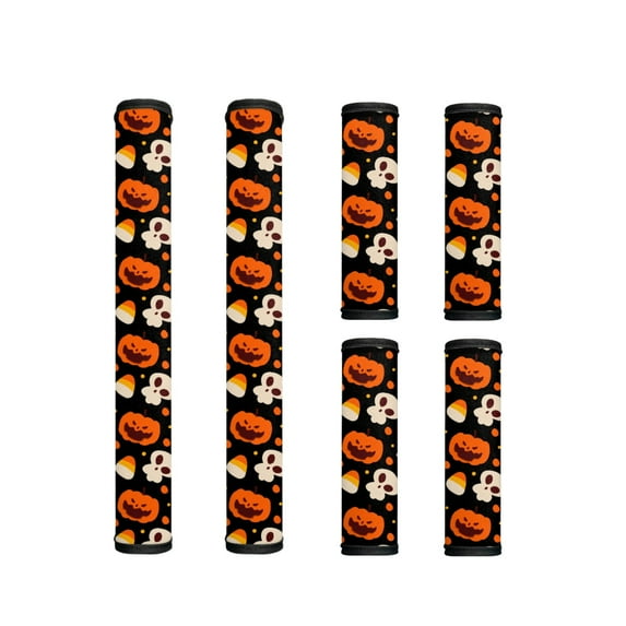 Xoenoiee 6 PCS Refrigerator Door Handle Covers Sturdy Fridge Microwave Stove Dishwasher Handle Gloves Kitchen Appliances Handle Sleeve Home Decor, Ghost Pumpkin Candy Corn Halloween