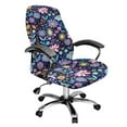 thumbnail image 1 of Xoenoiee Abstract Boho Flowers Print Office Chair Covers, Stretch Computer Boss Chair Cover with Button High Back Chair Slipcover Anti-Dust Rotating Chair Cover for Home Office, Large, 1 of 6
