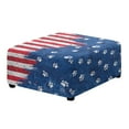 thumbnail image 1 of Xoenoiee American Flag Dog Paw Print Stretch Ottoman Cover Slipcovers Square for Living Room Foot Stool Covers to Fit Ottoman Foot Rest, Thick Jacquard Fabric with Elastic Bottom, L, 1 of 7