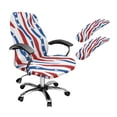 thumbnail image 1 of Xoenoiee American Flag Zebra Stripe Print 3 Pieces Computer Office Chair Cover with Armrest Covers, Universal Rotating Chair Slipcovers Protector Removable Desk Chair Cover for High Back Chair, S, 1 of 6