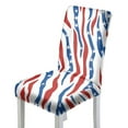 thumbnail image 1 of Xoenoiee American Flag Zebra Stripe Print Dining Chair Covers Stretch Kitchen Chair Covers, 4th of July Decor Detachable Chair Slipcovers for Home, Restaurant, Banquet, 1 Set, 1 of 7