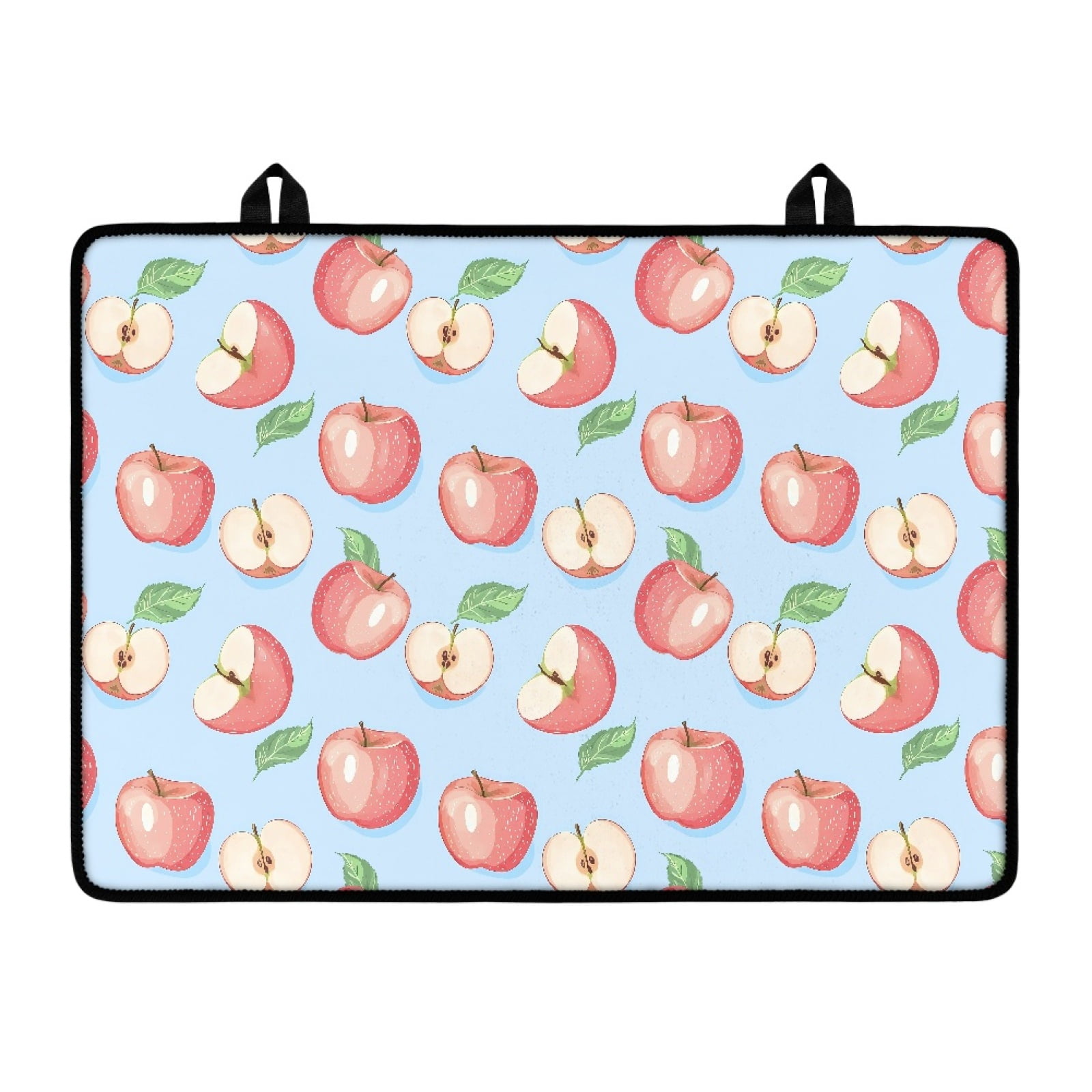 Xoenoiee Apple Pattern Stove Cover for Electric Stove, Non-Slip Stove Top Cover for Glass Top, Heat Rubber Mat Foldable Cooktop Cover Top Protector with Hanging Loops