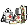thumbnail image 1 of Xoenoiee Apple Print Clear Backpack for Girls 3-6 6-8 8-12 Elementary School Bag and Lunch Bag Set with Pencil Case Middle High Bookbag See Through Bagpacks for Kids Teen Daycare Satchel, 1 of 5