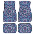 thumbnail image 1 of Xoenoiee Automotive Carpet Universal Fit Heavy Duty Floor Mats for Car SUV, and Truck, Floral Mandala Pattern, Car Floor Contour Liners Full Set - 4 Pieces, 1 of 6
