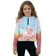 thumbnail image 1 of Xoenoiee Axolotl Camping Maple Leaves Print Girls Half Zip Sweatshirt Thanksgiving Long Sleeve Pullover Crop Tops Kids Lightweight Fleece Hoodie Winter Clothes, Size 5-6 Years, 1 of 7