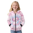 thumbnail image 1 of Xoenoiee Axolotl Cherry Blossom Print Girls Hoodies Long Sleeve Shirt Sweatshirt for Kids Fashion Pullover Hoodie Active Fall Outfits Lightweight Sweaters Tunic Tops with Zipper, XL, 1 of 7