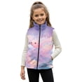 thumbnail image 1 of Xoenoiee Axolotl Cloud Print Warm Fuzzy Girls Fleece Vest Kids Toddlers Teens Sleeveless Outerwear Zipper Coats with Pockets Winter Spring Fall Jacket Fleece Vest Tops, Size 4T, 1 of 7