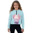 thumbnail image 1 of Xoenoiee Axolotl Milk Tea Heart Print Sweatshirt for Girls Kids Oversized Graphic Half Zip Hoodie Casual Long Sleeve Fleece Pullover Tops with Front Pocket, 11-12 Years, 1 of 7
