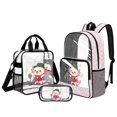 thumbnail image 1 of Xoenoiee Axolotl Music Note Print Clear Backpack for Kids Girls 3 Pieces School Bag Set with Lunch Box Pencil Case, Lightweight Bookbag Teen Back Packs Transparent Satchel Travel Daypack Bagpack, 1 of 5