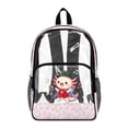 thumbnail image 1 of Xoenoiee Axolotl Music Note Print Kids Clear Backpack for Girls See Through Preschool Kindergarten Elementary School Backpack Transparent Bookbag Schoolbag Daypack with Adjustable Padded Straps, 1 of 7