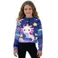 thumbnail image 1 of Xoenoiee Axolotl Star Cloud Print Girls Half Zip up Sweatshirt Trendy Winter Cropped Hoodie Long Sleeve Shirt Pullover Youth Girl Outwear Coat, 11-12 Years, 1 of 7