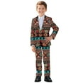 thumbnail image 1 of Xoenoiee Aztec American Tribal Print Boys 2 Piece Suit Funny Party Outfit with Matching Blazer Jacket Pants for Toddler Boy, 7-8 Years, 1 of 7