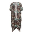 thumbnail image 1 of Xoenoiee Aztec Cow Southwest American Tribal Print Womens Swimsuit Coverup Bathing Suit Cover Up Beach Kimonos Skin Friendly Long Cardigan Open Front Swimwear, 1 of 7