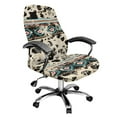thumbnail image 1 of Xoenoiee Aztec Tribe Cow Spot Print Office Chair Covers, Stretch Computer Boss Chair Cover with Button High Back Chair Slipcover Anti-Dust Rotating Chair Cover for Home Office, Large, 1 of 6