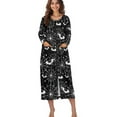 thumbnail image 1 of Xoenoiee Bat Spider Web Print Women Zipper Robe Halloween Long Sleeve Zip Up House Coat Loungewear Lightweight Full Length Nightgown with Pockets, Size S, 1 of 7