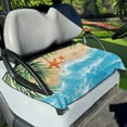 thumbnail image 1 of Xoenoiee Beach Starfish Palm Leaves Pattern Golf Cart Accessories Universal Fit Golf Cart Seat Towel Protector Machine Washable Anti-Hot Golf Cart Cover for Club Car EZGO, 1 of 5
