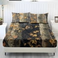 thumbnail image 1 of Xoenoiee Bear Hunting Camo Print Extra Deep Pocket Fitted Sheet Set, 3 Pieces Soft & Smooth Bedding Set Includes 1 Fitted Sheet & 2 Pillowcases, Luxury Bed Sheets for Women Men, Twin Size, 1 of 7