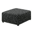 thumbnail image 1 of Xoenoiee Black Leopard Print Stretch Ottoman Cover Ottoman Slipcover Sofa Cover Footstool Protector Storage Ottoman Covers Furniture Protector Soft Square Slipcover with Elastic Bottom, S, 1 of 7