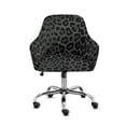 thumbnail image 1 of Xoenoiee Black Leopard Print Swivel Armchair Accent Dining Chair Cover for Office, Stretch Mid-Back Office Desk Chair Sliopcover Leisure Arm Chair Protector with Arms for Living Room, 1 of 7