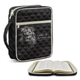 thumbnail image 1 of Xoenoiee Black Lion Corss Pattern Bible Covers for Women Men God is Within Her Lightweight Quilted Bible Case Bag Tote Bag with Handle and Zipper Clouse Bible Carrying Accessories, 1 of 7