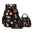 thumbnail image 1 of Xoenoiee Black Planet Star Print 3pcs Kids Backpack Elementary Preschool Schoolbag with Lunch Box Pencil Case for Boys Large Capacity Bookbag Travel Bagpack Daypack Rucksack, 1 of 6