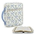 thumbnail image 1 of Xoenoiee Blue Bow Lily Flower Print Bible Covers for Women Lightweight Quilted Bible Case Bag Tote Bag with Handle and Zipper Clouse Bible Carrying Accessories, 1 of 7