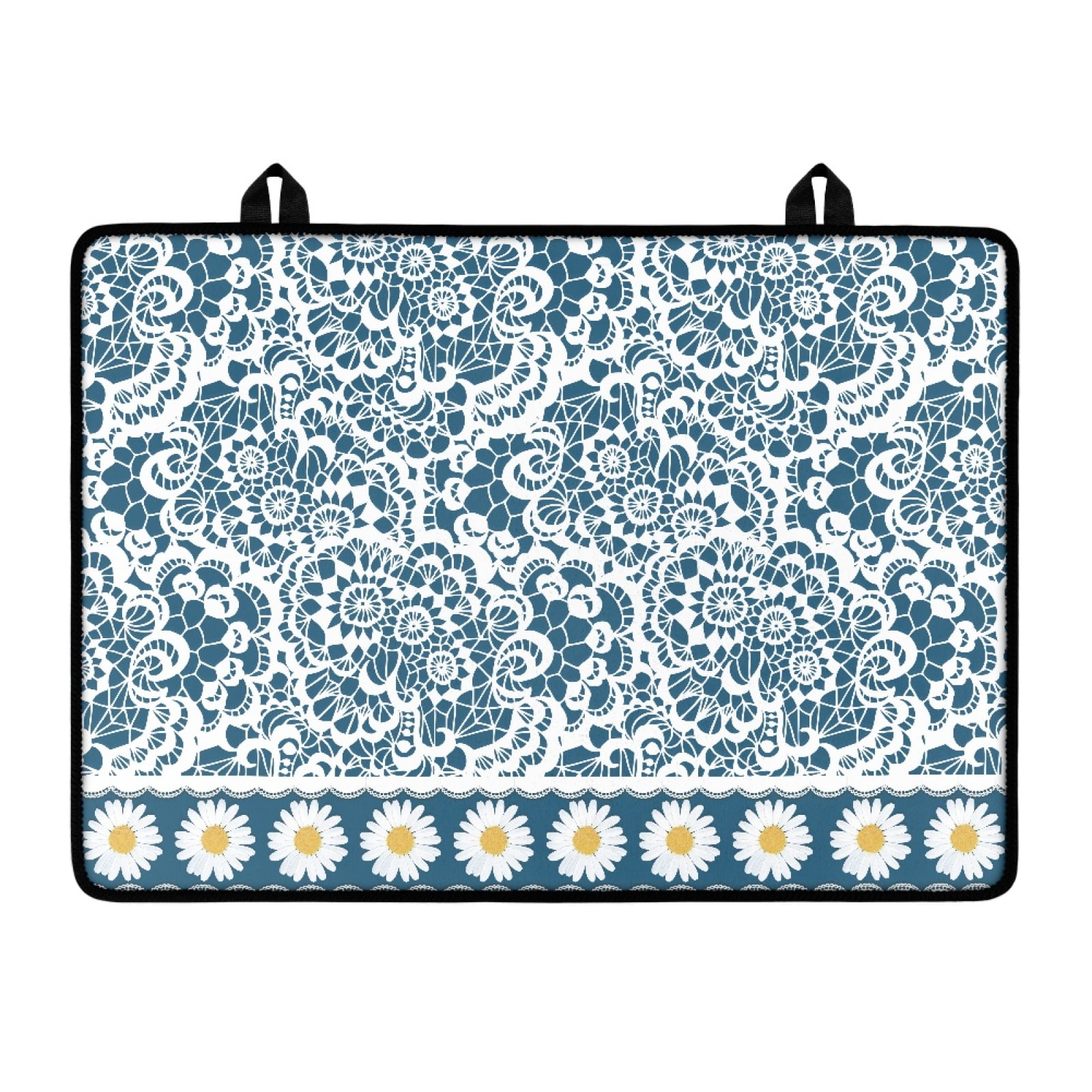 Xoenoiee Blue Dasiy Flower Print Electric Stove Cover for Stove Top, Non-Slip Silicone Stove Mat for Glass Top Stove Cover Protector, Heat Resistant Induction Cooktop Protector