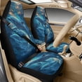 thumbnail image 1 of Xoenoiee Blue Dolphin Print Car Accessories Set of 5, Auto Front Seat Protectors Cover with Seat Belt Cover and Car Armrest Cover, PU Leather Automotive Decor Interior Accessories, 1 of 7