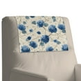 thumbnail image 1 of Xoenoiee Blue Flower Leaves Print PU Leather Headrest Protector for Recline Chair Universal Sofa Head Rest Protector Water Resistant Furniture Slipcovers Chair Headrest Cover, 1 Pack, 1 of 7