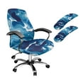 thumbnail image 1 of Xoenoiee Blue Marble Print 3 Pieces Office Chair Cover with Armrest Covers, Computer Chair Cover Thick Stretchable High Back Desk Chair Covers for Universal Boss Rotating Chair, S, 1 of 6