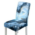 thumbnail image 1 of Xoenoiee Blue Marble Print Dining Chair Slipcover, High Stretch Removable Washable Chair Seat Protector Cover for Home Party Hotel Wedding Ceremony, 1 Set, 1 of 7