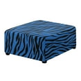 thumbnail image 1 of Xoenoiee Blue Zebra Stripe Print Ottoman Cover Stretch Square Ottoman Slipcovers Square Thick Ottoman Covers Slipcover for Ottomans Soft Foot Stool Cover with Elastic Bottom, S, 1 of 7