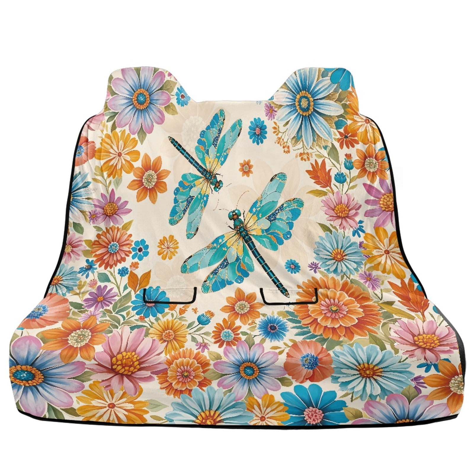 Xoenoiee Boho Dragonfly Print Waterproof Towel Back Seat Cover for Car Truck Van SUV, Durable Rear Bench Seat Cover for Kids Dogs, Seat Back Protector, Easy to Install