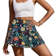 thumbnail image 1 of Xoenoiee Boho Flower Bird Print Women's Tennis Skirt Pleated Active Athletic Skort Lightweight Golf Skort for Running Training Sports, Size S, 1 of 7