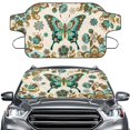 thumbnail image 1 of Xoenoiee Boho Mandala Butterfly Print Car Windshield Ice Snow Cover, Heavy Duty Windscreen Protector Cover with Elastic Strap, Winter Waterproof Frost Cover for Car Truck SUV RV, 1 of 7