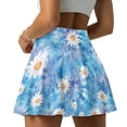 thumbnail image 1 of Xoenoiee Boho Mandala Daisy Flower Print Athletic Skirts for Women Pleated Tennis Skort with Pockets Mini Pickleball Skirt Stretchy Sports Skirts, XL, 1 of 6