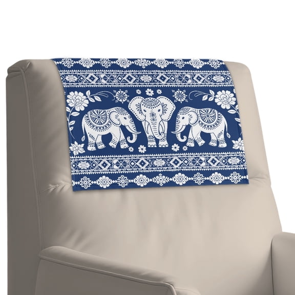 Xoenoiee Boho Mandala Elephant Print Head Rest Cover for Recliner Sofa Recliner Headrest Protector Faux Leather Non Slip Headrest Covers for Recliners Office & Theater Seat, 1 Pack
