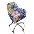 thumbnail image 1 of Xoenoiee Boho Mandala Flower Pattern Curved Back Chair Slipcover Stretch Dining Chair Cover Kitchen Chair Cover Modern Arc Shaped Armrest Counter Height Bar Stools Covers for Kitchen Party Banquet, 1 of 7