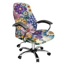 Xoenoiee Boho Mandala Flower Print Office Chair Cover Stretchable Computer Chair Cover Desk Chair Cover Universal Rotating Chair Slipcover High Back Chair Seat Protector, S