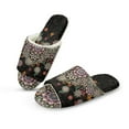 thumbnail image 1 of Xoenoiee Boho Mandala Flower Print Women Men Flannel Open Toe Slippers Lightweight Comfortable Bedroom Slippers with Non-Slip Sole for Hospital, Home, Travel​, 9-10 Women/8-9 Men, 1 of 7