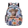 thumbnail image 1 of Xoenoiee Boho Mandala Highland Cattle Print Backpack for Girls Teens, Large Capacity School Bag Bookbag for Elementary Middle High Students, 17 Inch Lightweight Bookpack Knapsack for Kids, 1 of 7