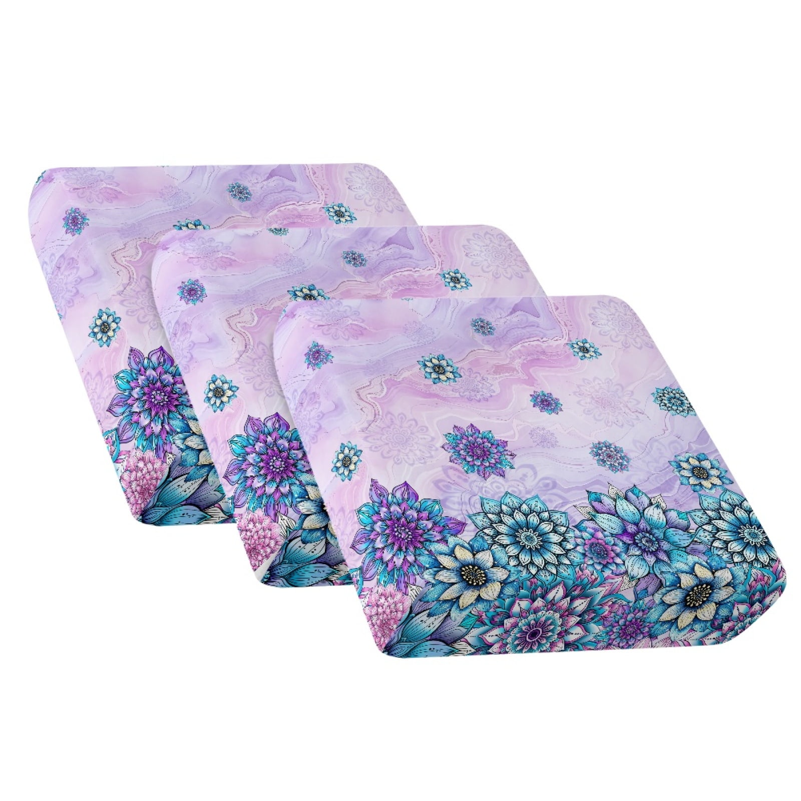 Xoenoiee Boho Mandala Marble Print 3 Pieces Couch Cushion Covers Stretch Sofa Covers Washable Couch Covers Non-Slip Individual Seat Cushion Slipcovers
