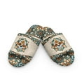 thumbnail image 1 of Xoenoiee Boho Mandala Sugar Skull Print Womens Open Toe Slippers Indoor Outdoor Slides Sandals Casual Flat Fluffy House Slippers with Non-Slip Sole for Men, 12-13 Women/11-12 Men, 1 of 7
