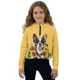 thumbnail image 1 of Xoenoiee Boston Terrier Sunflower Print Girls Zip Up Hoodie Oversized Sweatshirt Cute Trendy Zipper Pullover Tops Teen Girl Casual Mock Neck Fall Winter Sweater, 9-10 Years, 1 of 7